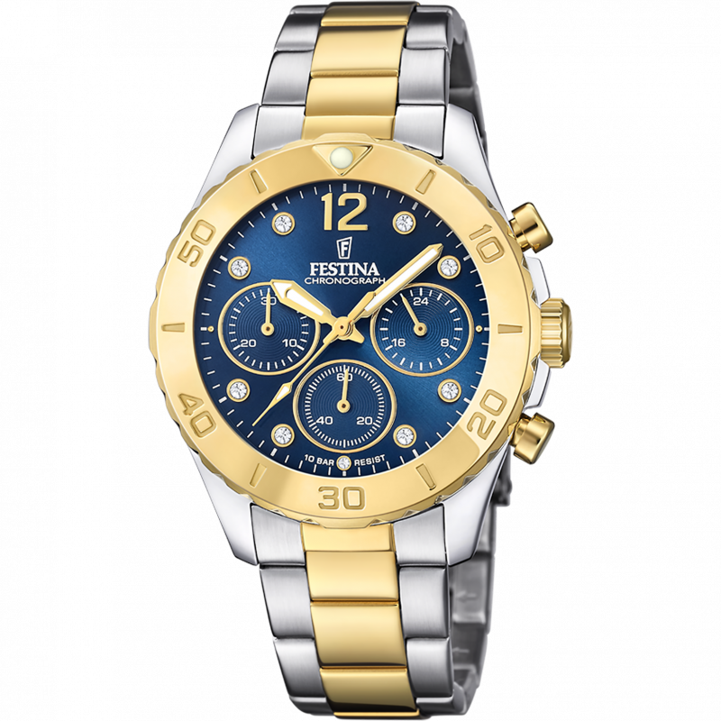 BOYFRIEND CADRAN BLEU BRACELET MUTLICOLORE