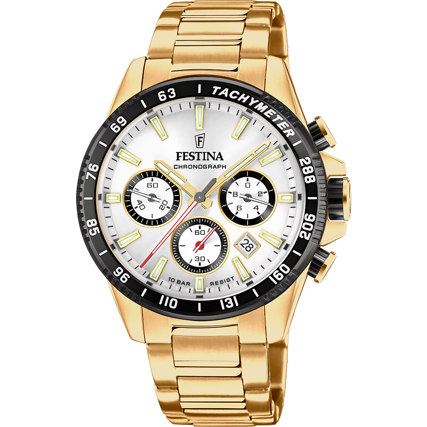TIMELESS CHRONOGRAPHE CADRAN BLANC BRACELET EN ACIER INOXYDABLE