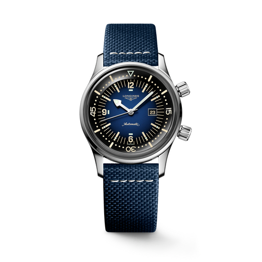 Montre Longines Legend Diver Maroc Montre de Plongée Rétro Maroc Montre Ronde avec Cadran Bleu Maroc Montre Acier Inoxydable Résistante à l'Eau Maroc Montre de Plongée avec Lunette Interne Tournante Maroc Boutique de Montres au Maroc Le Comptoir des Montres Maroc Montre Automatique avec Réservoir de Marche Maroc Montre Suisse de Collection Maroc