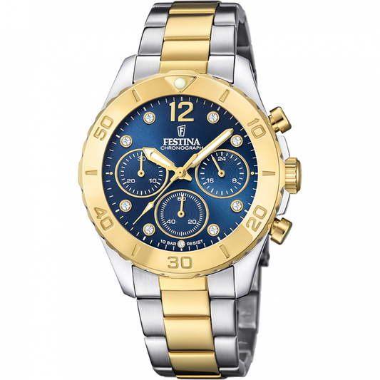 BOYFRIEND CADRAN BLEU BRACELET MUTLICOLORE